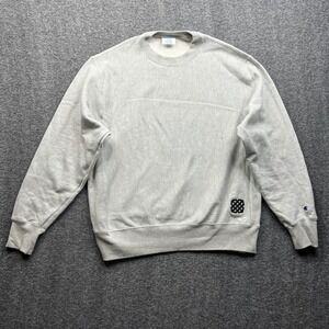 Champion Reverse Weave Sweatshirt Mens Large Gray Crewneck Embroidered Logo